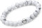 day.berlin Howlith Perlenarmband Herren in Weiß, Naturstein Armband mit echten 8mm Edelsteinen, 19cm lang mit flexiblem Zugband & 316L Edelstahl Perle, Handgemacht für Männer