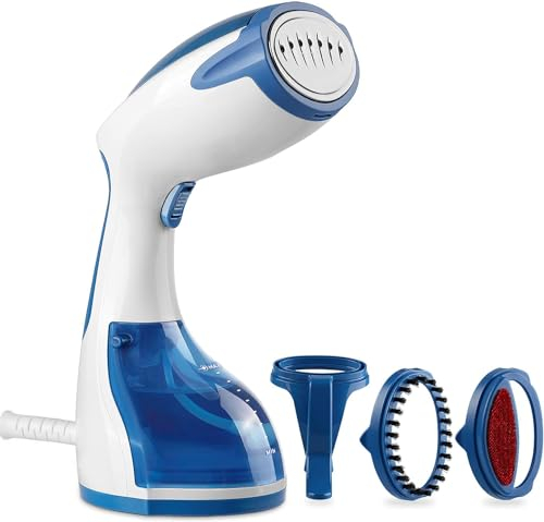 BEAUTURAL Clothes Steamer, Portable Handheld Garment Fabric Wrinkles Remover, 30-Second Fast Heat-up, Auto-Off, Large Detachable Water Tank, Dark Blue