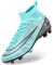 DimaiGlobal Fußballschuhe Herren High Top Spike Microfaser Cleats Professionelle Fussballschuhe Jugendliche Athletics Trainingsschuhe Outdoor Sportschuhe Fußball Stiefel 41EU Türkis