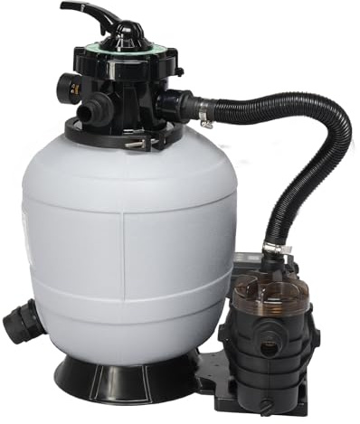 VINGLI Sand Pool Filter 14in Tank with A 3/4HP Pool Pump 115V,24H Timer Above Ground Inground Swimming Pool Pump with Filter Basket,3435GPH