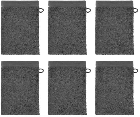 BUTLERS Fabulous Waschlappen in Grau 21x15 - Frottier Waschhandschuh 100% Baumwolle - Saugstarke und weiche Microfaser