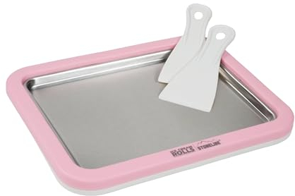 STONELINE by Mr. Ice Cream Rolls ORIGINAL Heladora Máquina de Helados Instantáneos Plato para Hacer Helados 26x21x3,5 cm Placa para Rollos de Helado Yogur Congelado Ice Cream Rolls Maker, Rosa