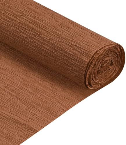 sourcing map 2 Pcs Crepe Paper Roll 6.9ft Long 20 Inch Wide for Wedding Ceremony Various Large Festivals Decoration, Red Brown
