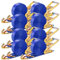9m X 50mm Double J Hook Ratchet Straps (11,000 lbs Break Strength), Heavy Duty Tie Down Straps for Trucks, Motorcycle, Cargo, Composed of Metal Tensioner and Polyester Strap (Blue, 8PCS)