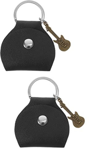 Levemolo 2st Tasche Für Gitarrenpicks Schlüsselanhängerhalter Fall Für Gitarrenplektren Plektrenhalter Für E-Gitarre Gitarrenplektrenhalter An Der Gitarre Picks Tragetasche Black Metall