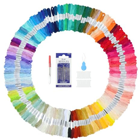 HDRNT150 Farben Stickgarn Set für kreatives Sticken ideal für Ihre DIY Stickprojekte vielseitiges Stickmaterial für Anfänger und Fortgeschrittene Geschenk für Bastelfans und Hobbyisten