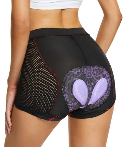 MEETWEE Damen Radunterhose,Radlerhose Kurz Fahrradhose Fahrrad Unterwäsche mit 4D hoch elastisches Schaumstoff,Fahrradunterhose Atmungsaktiv Schnelltrocknend Radhose Radfahrunterhose