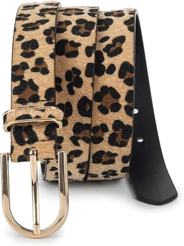 INOGIH Cinture con stampa leopardata per le donne alla moda in pelle ghepardo cintura cintura in vita per jeans pantaloni, Stampa leopardata, M