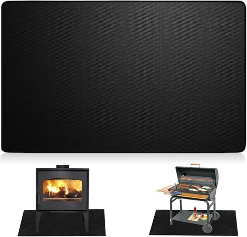 ATODAKA 180 x 100cm Alfombrilla Ignífuga Plegable para Barbacoa Protección de Suelo Alfombra Anticalor Alfombra Antifuego para Barbacoa Chimenea Suelo Césped Camping Impermeable Resistente al Aceite