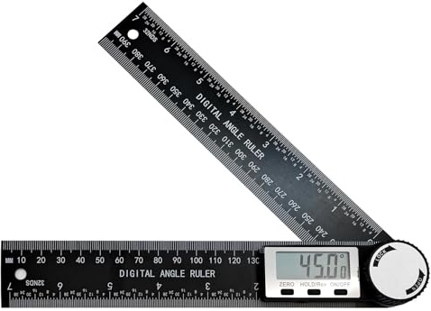Digital Angle Finder Ruler with LCD Display, 200mm/7 Inch Digital Inclinometer Protractor Angle Measure Tool for Woodworking Construction Carpenter DIY Repairing Measuring Tool Black