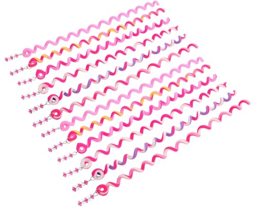 TOPPERFUN 12 Pezzi Clip per Chioma Bambina Rosa, Accessori per Acconciature Materiale Morbido per Tenere la Coda e Creare Diversi Stili, per Acconciature Quotidiane e Fai-da-te