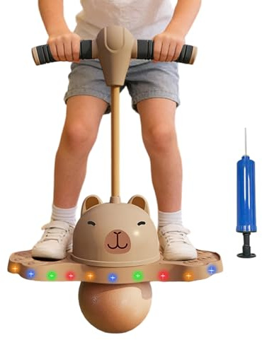 Ball - Kids Bouncy Ball, Jumping Toy | Cartoon Capybara Bouncy Jumper Activities,Jumping Stick Balance Board,Hopping Bouncing Animals for Kids Adults, Capybara Stuffed Hopping