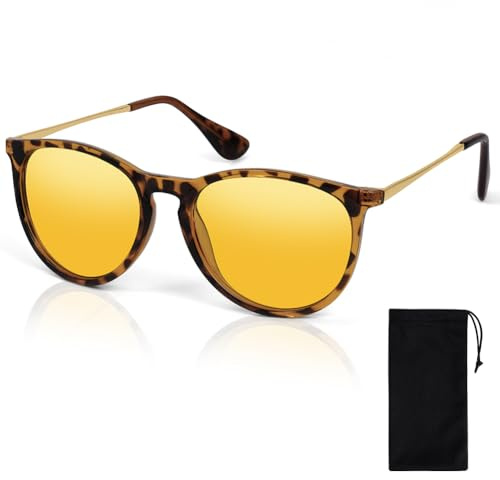 vsshe Occhiali guida notturni uomo donna, Occhiali Guida Notturna Polarizzati, Antiriflesso Night Vision Goggles, UV400 Protezione, Alla moda, classico, versatile, per Feste, guida, shopping, nero