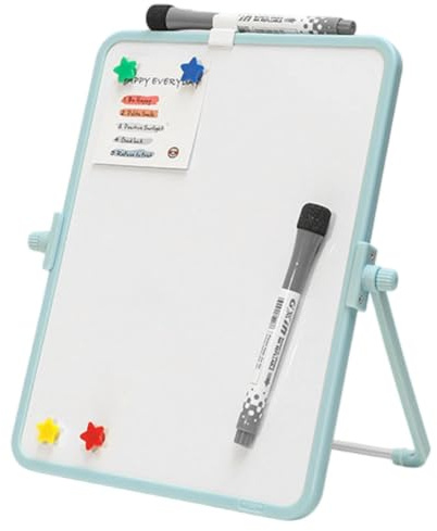 Skrivbordsskiva – 21 x 28 cm dubbelsidigt magnetiskt anteckningsblock | Bärbar, avtorkbar , kontorsplaneringsstation, uppgiftsorganisator i klassrummet för studiet i köket