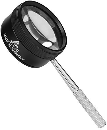 Lupe 35x Vergrößerungsglas Handlupe mit Abnehmbaren Griff Leselupe Metall Lesevergrößerungsglas für Handwerk Hobby Uhrmacher Schmuck Magnifier Lesehilfe Sehhilfe für Erwachsene Senioren