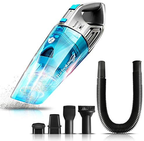 TurboTronic - Zyklon Akku Handstaubsauger, Staubsauger mit 14,8V LI-IONEN Power, starke Saugkraft (4000pa), beutellos/kabellos, nass & trocken Hand Sauger mit umfangreichen Zubehör (Silber)