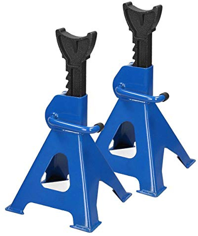 Axle Stand 3T Capacity Heavy Duty for Car Caravan Van Vehicle Stand Lifting Set of 2 Metal Steel Jack Stand Car Support Holding Stand Quick Release Ratchet Adjustment for Garage Workshop Usage, Blue