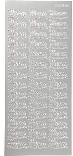 Pegatinas, hoja de 10 x 23 cm, plata, menú, 1 flles