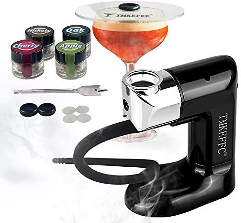 TMKEFFC Handheld Smoking Gun Food Cocktails Smoker Portable Smoke Infuser Accessories for Meat, Drinks, Cheese and Dessert, Cup Cover and Wood Chips Included
