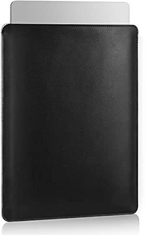 MoKo 14 Funda Ordenador Portátil, Protectora de Cuero PU Bolsa Laptop Sleeve Compatible con MacBook Pro 14 M2 MAX 2023/2021, Negro
