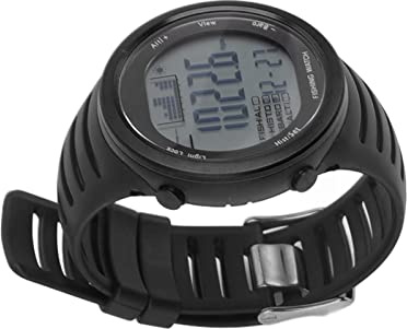 UBEF Reloj de Pesca, Termómetro, Correa Suave, Reloj Barómetro, Resistente Al Agua para Exteriores (Negro)