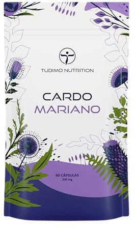 Cardo Mariano Vegan 6000mg Equivalente 200mg (80% Silimarina) Extracto de Silybum Marianum - 60 Cápsulas (2 Meses) de Desintegración Rápida con 200 mg (6000 mg) Polvo Suplemento Puro (Milk Thistle)