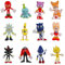 Xingsky Mini Figuren Set, Sonic Figuren Tortendeko 12 Stück Sonic Torte Topper, Geburtstagsdeko Torte für Kinder Mädchen Geburtstags Kuchen Dekoration Babyparty Modell Spielzeug Cupcake Toppers (B)