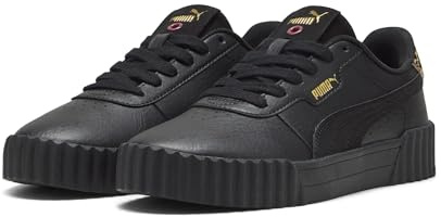 PUMA Carina 3.0 Animal Flair Sneaker Women's, Black Gold, 7