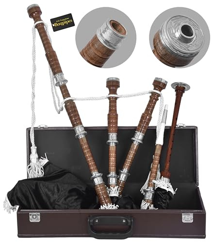 Kilt Emporium Traditional Scottish Bagpipes - Full Set with Accessories and Hard Case