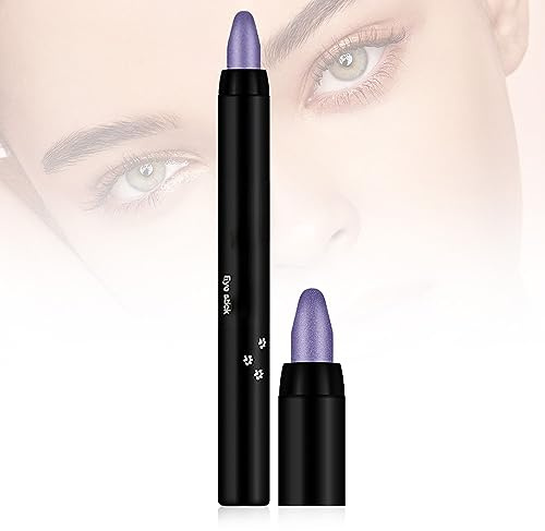 Waterproof Glitter Eye Shadow Pen, 2025 Newest 2 Piece Waterproof Glitter Eye Shadow Pen, Glitter Eye Shadow Stick Shimmer Glitter Pearl Cream Eye Shadow Stick (09 Violet)