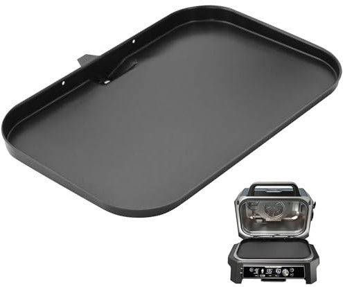 Non-Stick Griddle Plate and Grill Smoke Rack for Ninja Woodfire OG800 OG900 Series, Flat Grill Plate and Stainless Steel Roasting Rack BBQ Accessories for Ninja OG850UK OG901UK XSKGRIDLXL Grill