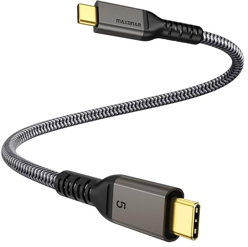 Maxonar 80Gbps Thunderbolt 5 Cable 4FT, 240W Charging, Dual 8K Display, 3X Faster Than TB4 for 16K Video Editors/3D Designers, Compatible with MacBook Pro/Air, eGPU/SSD