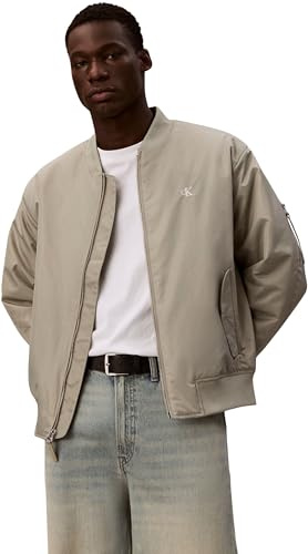 Calvin Klein LS JEANS HERO BOMBER LV04RC526G Giacche, KHAKI (Forest Fog), M, Khaki (nebbia della foresta), M