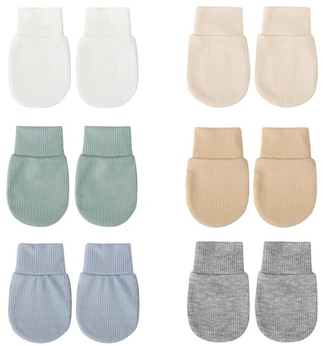 DRESHOW Manoplas para Recién Nacidos Guantes para Bebés que No se Rayan Guantes con Puño Elástico para Bebés de 0 a 6 Meses Niños Niñas