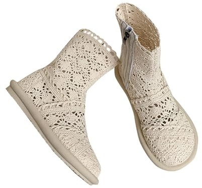 Botines de malla para mujer, botas cortas, planas, medias botas, botas transpirables, botas de verano, botas de playa, botas de verano, zapatos de playa, zapatos de verano