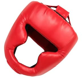 KIXZSAZ Protector de Cabeza Equipo de protección Lucha Boxeo Casco de Boxeo Equipo de Entrenamiento Transpirable Kickboxing Ofertas Casco único Combate Profesional Sanda, Rojo, Niños