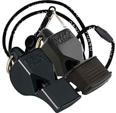 Fox 40 Pealess Whistle 2 Pack/Classic + Classic CMG with 1 Lanyard