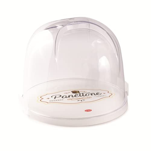 Snips, Porte Panettone & Pandoro avec 2 Fermetures de Sécurité, Transparent, Cloche Alimentaire 27 x 26 x 22 cm, Made in Italy