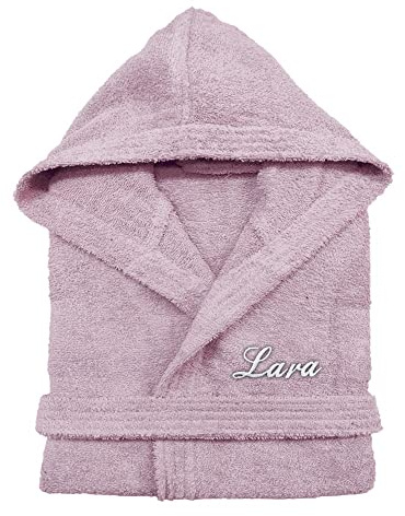 Cieffepi Home Collections SEULEMENT MIO BASIC Peignoir personnalisé unisexe adulte avec capuche en éponge de pur coton