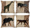 Bonhause 4er Set Kissenbezüge Afrikanische Tier Leopard 40 x 40 cm Doppelseitig Giraffe Zebra Polyester Leinen Dekorative Kissenhülle Zierkissenbezüge für Sofa Wohnzimmer Zuhause Dekoration