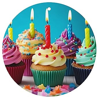 Bunte Happy Birthday Cupcakes Auto Lufterfrischer zum Aufhängen Auto Aromatherapie Tabletten Lufterfrischer Duft Duftkarten mit Seil für Auto Innendekoration 6 Stück