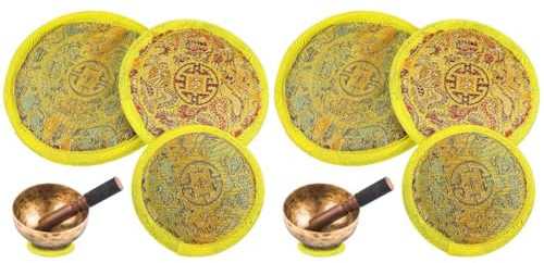 Toyvian 6stücke Teiliges Tibetische Klangschalenmatten Mit Stickerei Meditationskissen Tischuntersetzer Und Platzmatten Für Yoga Und Entspannung