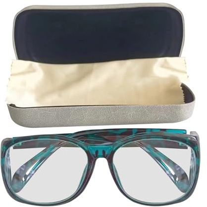 Dermonem Gafas de plomo de 0,75 mmpb con escudos laterales, protección de rayos X, protección ocular (0,75 mmpb verde leopardo)