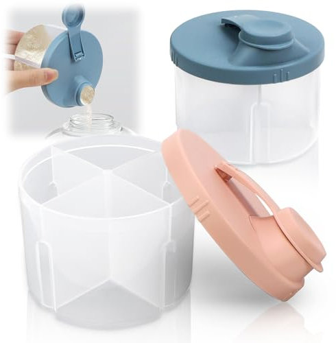 KXVXXV Unterwegs Milchpulver Portionierer Baby, 2 Stück Tragbarer Milchpulver Aufbewahrungsbox, Milchpulver Box Drehbarer Milchpulver Behälter Baby-Milchpulverspender