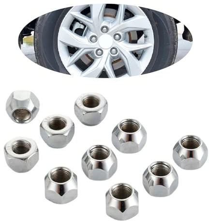 10 Pcs 1/2-20 Inches Trailer Lug Nuts， Anti-Theft Tire Hole Screws for Car, Wheel Stud Bolts for Trailers - Car Tire Nut Cap