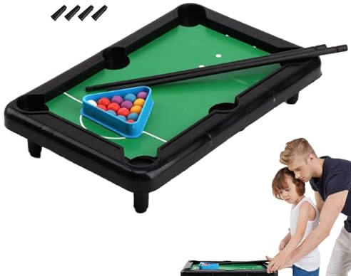 Tabletop Mini Piscine - Kit de jeu de billard miniature - Table de snooker pliable - Arcades de piscine - Arcades de piscine - Portable et attrayant - Jeu de société familial en plein air - Jeu