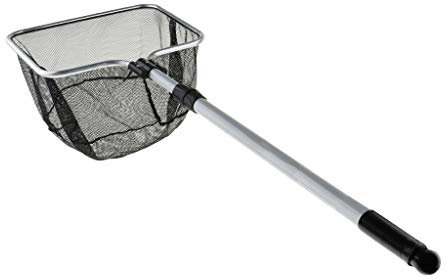 FLAMEER Fish Catch Nets Pond Square Catching Landing Net with Handle Zinc Alloy - Black, 2