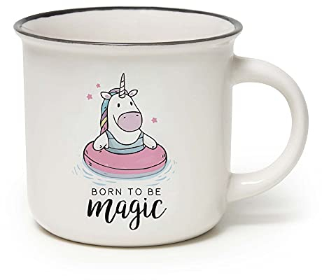 Legami CUP0055, Cup Puccino, Tazza in Porcellana New Bone China, Tema Unicorn, Buongiorno Collection, Capacità 350 ml, Lavabile in Lavastoviglie, Utilizzabile in Microonde