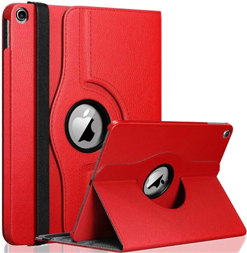 GADGET ARMOUR Apple iPad 10,9 cm 7:e generationen 2019, 360 vridbart smart stativ fodral skydd med automatisk uppvakning och sömnanläggning (röd)