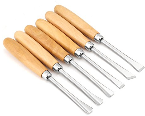 Set di 6 scalpelli per legno Utensili per intaglio del legno, sgorbie e scalpelli Strumenti per scolpire la lavorazione del legno per principianti, hobbisti e professionisti